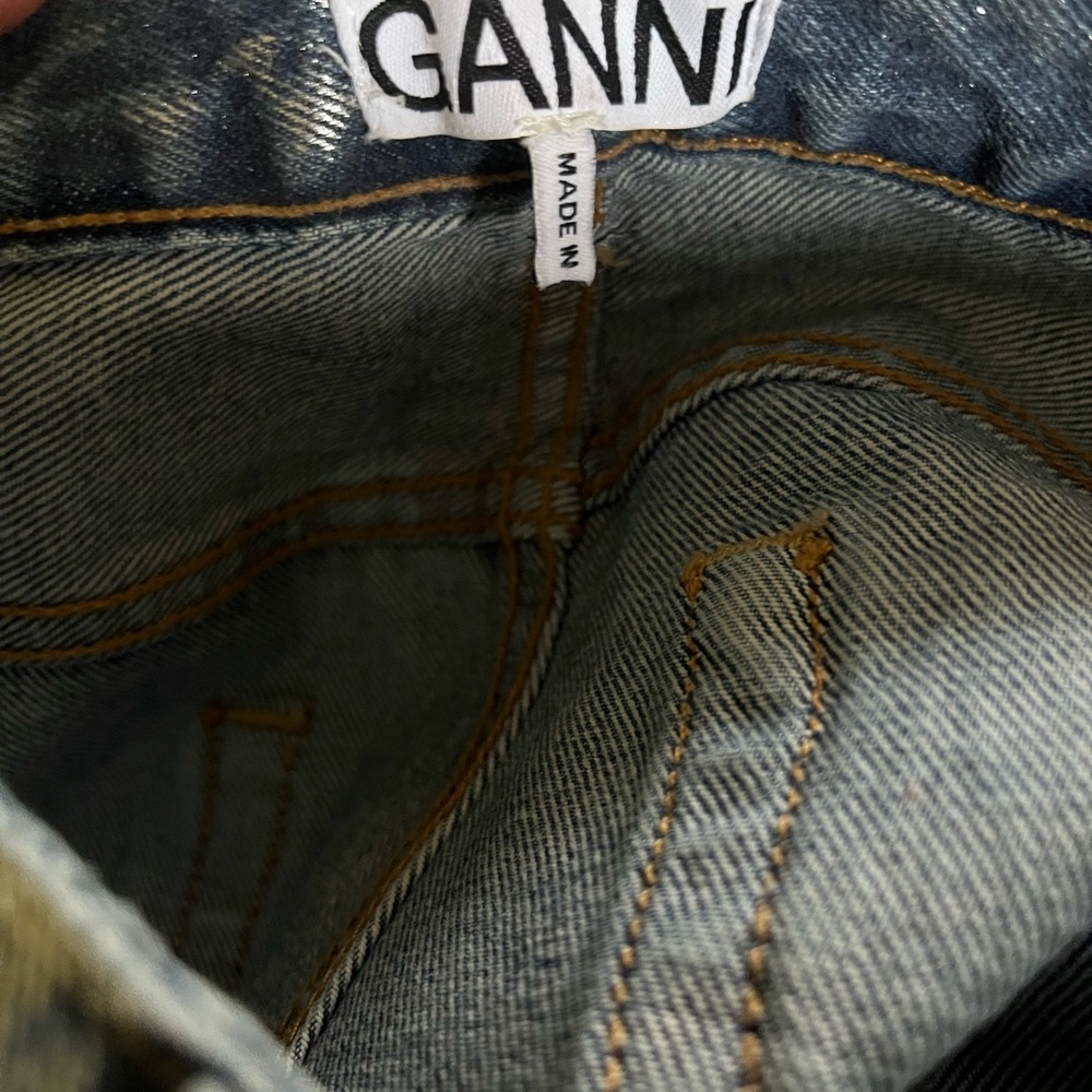 Ganni Barrel Leg Silver Jeans - Picture 4 of 4